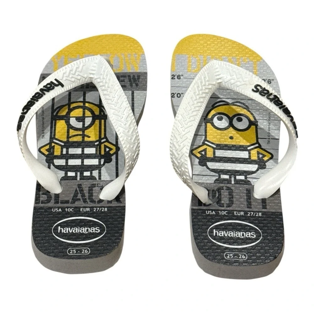Havaianas‎ Toddler Unisex Flip Flops The Minions Jail Outfit Gray Slippers Sz 10